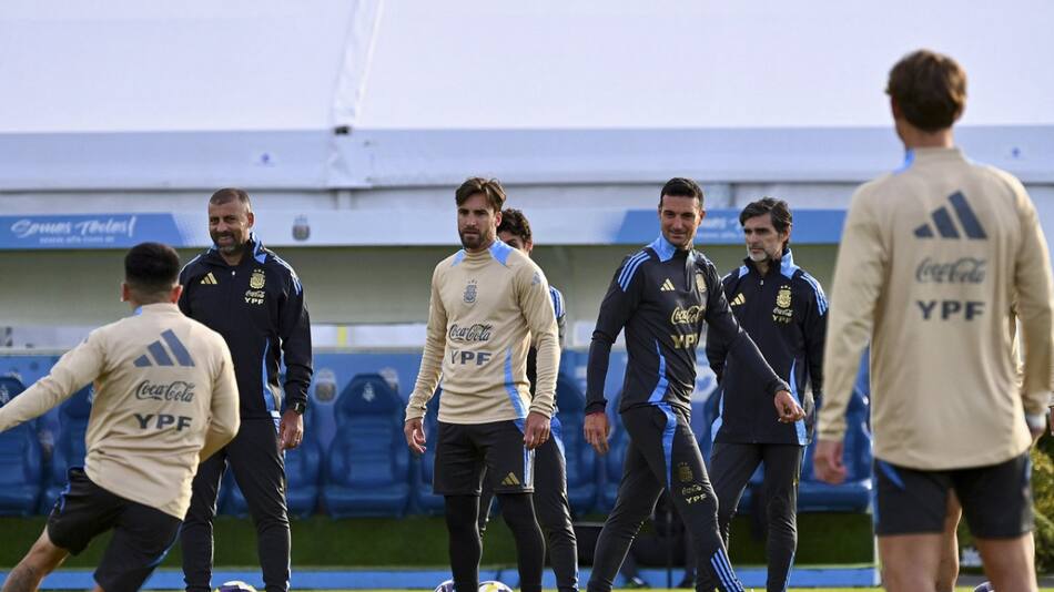 El entrenamiento de la Selección Argentina en Ezeiza. Foto: NA (Juan Foglia)