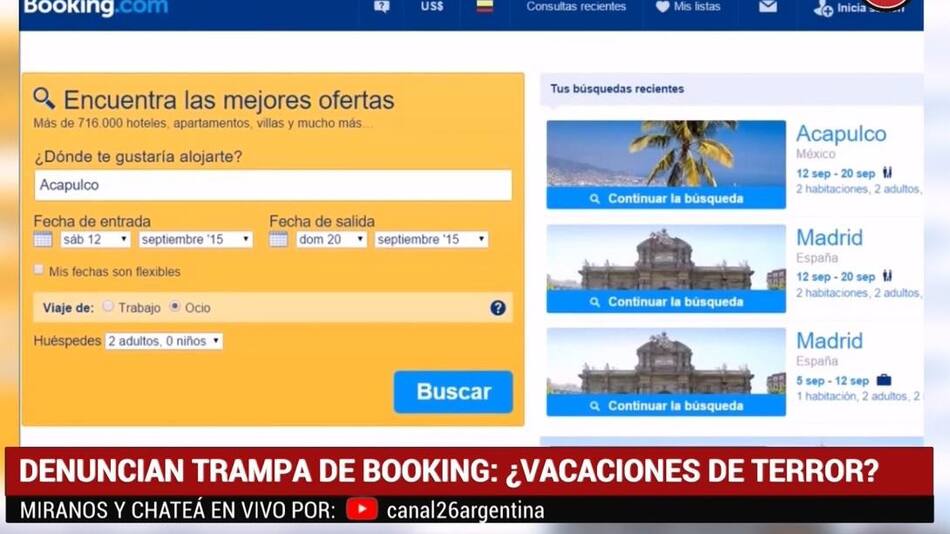 Booking, estafas y quejas de la gente