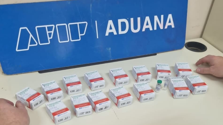 Contrabando de la hormona del crecimiento en la Triple Frontera. Foto: Aduana.
