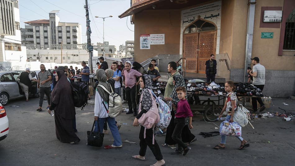 Desplazados por el conflicto entre Israel y Hamas. Foto: EFE.