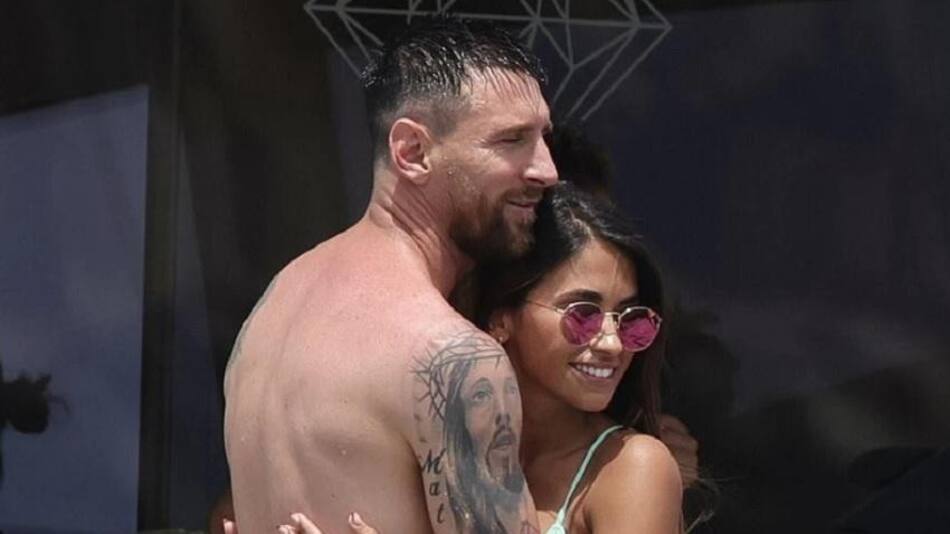 Lionel Messi y Antonela Rocuzzo en Ibiza. Foto: instgram