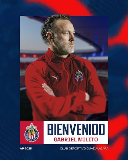 El anuncio de la contratación de Gabriel Milito como DT de Chivas. Foto: X @Chivas