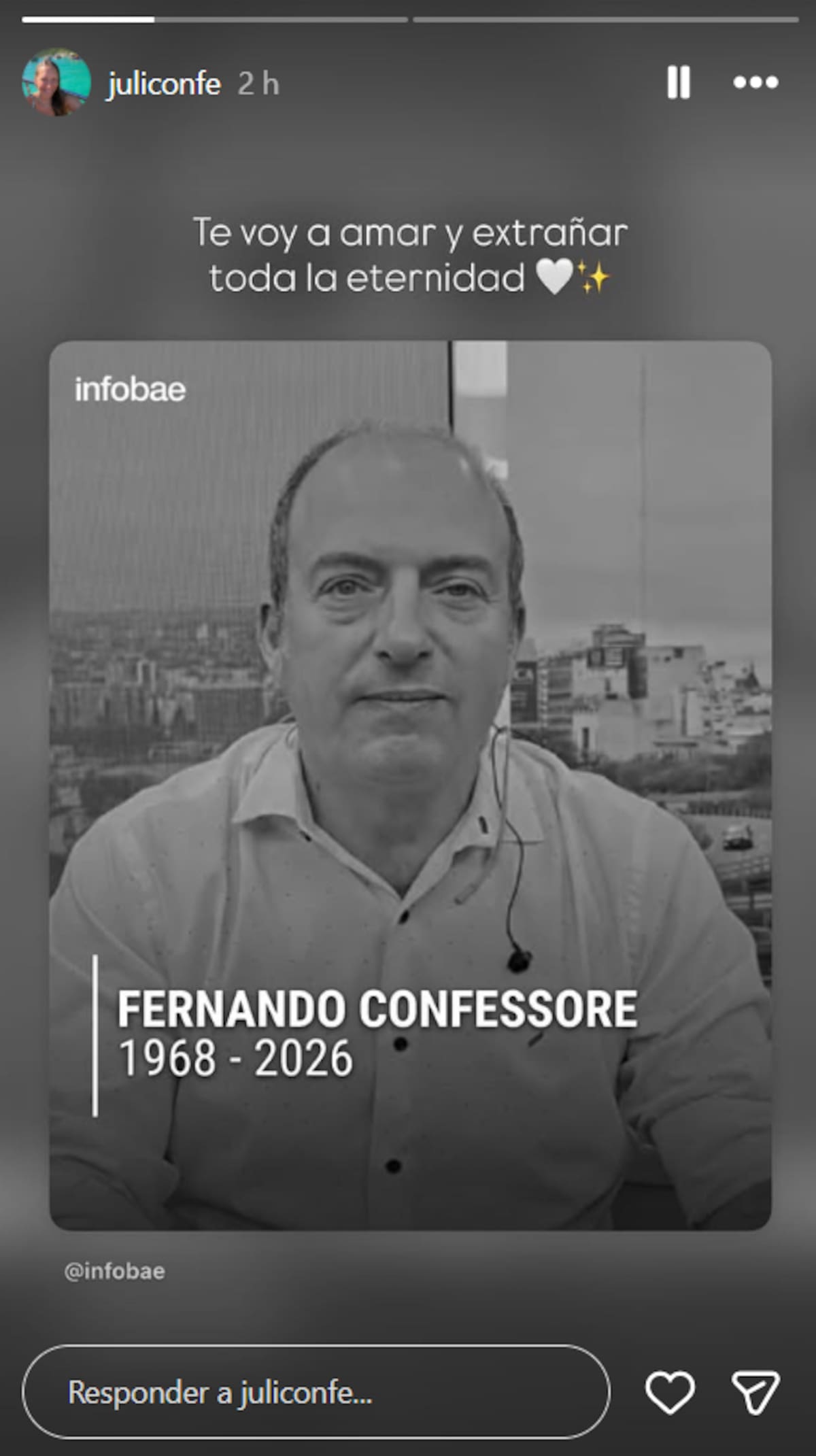Publicaciones de la hija de Fernando Confessore en Instagram