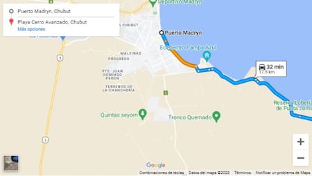 Ruta a Playa Cerro Avanzando . Foto: Google Maps