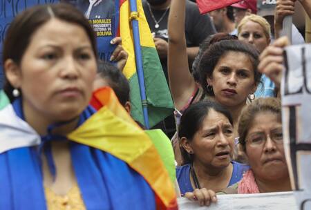 Marchas a favor de Evo Morales, centro porteño