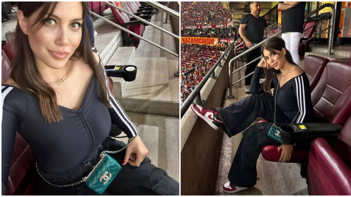 Wanda Nara en la cancha acompañando a Mauro Icardi. Foto: Instagram.