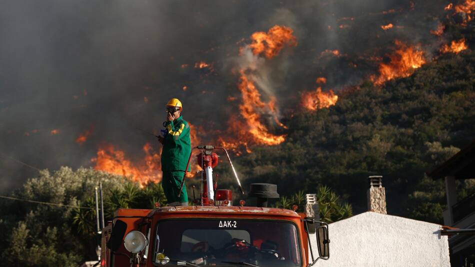 Incendios en Attica, Grecia. Foto: EFE.