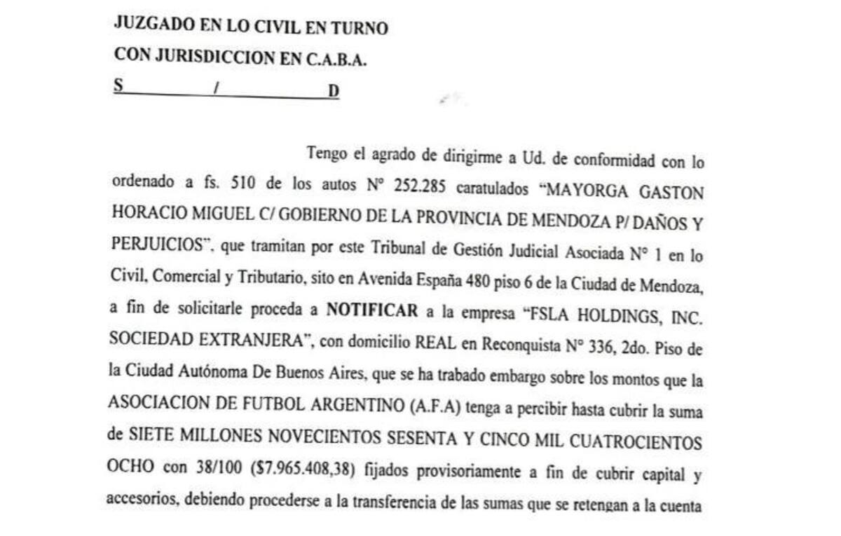 Fallo contra AFA, NA