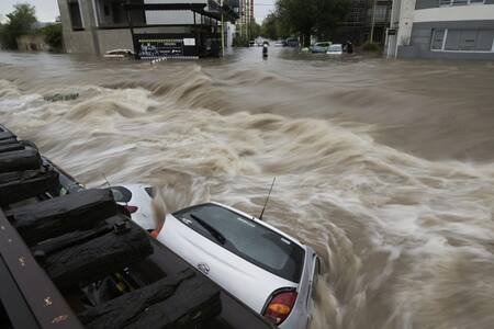 Inundaciones por el temporal en Bahía Blanca. Foto: EFE/Pablo Presti.