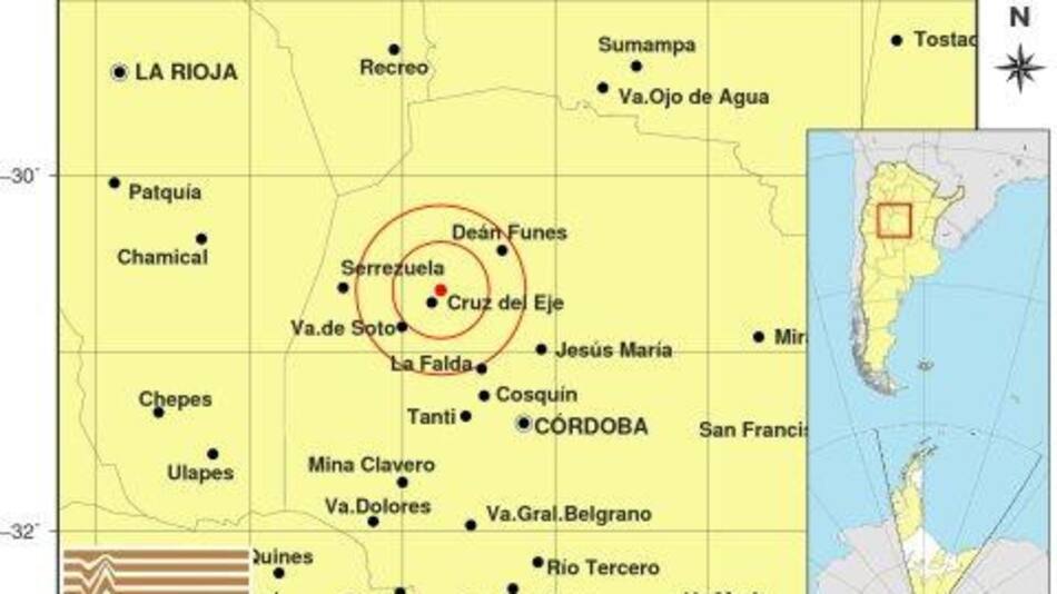 Sismo en Cruz del Eje, Córdoba