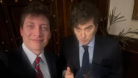 Javier Milei y Santiago Caputo.