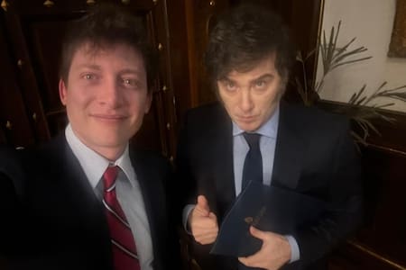 Javier Milei y Santiago Caputo.