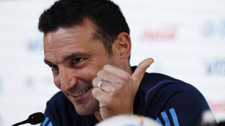 Conferencia de prensa de Lionel Scaloni. Foto: Reuters