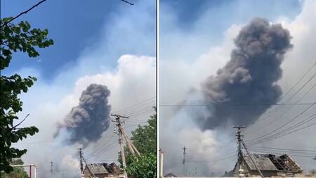 Incendio en Crimea. Foto: Twitter.