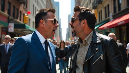 Dos personas discutiendo; pelea; discusión.