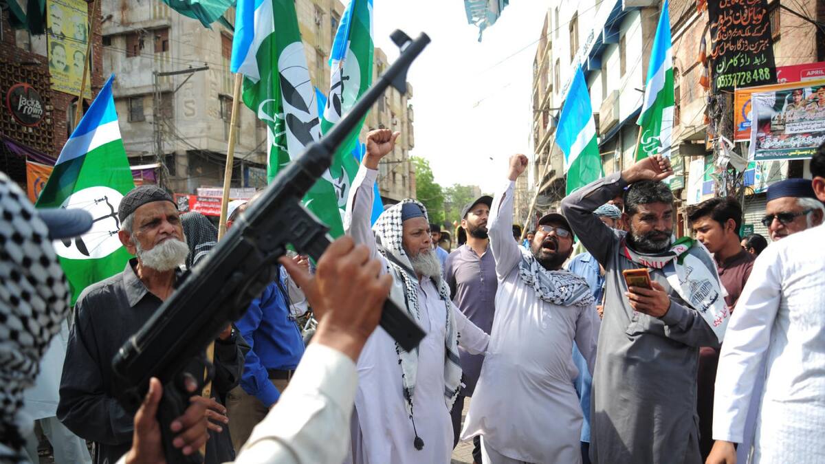Protesta contra la India en Pakistán. Foto: EFE.
