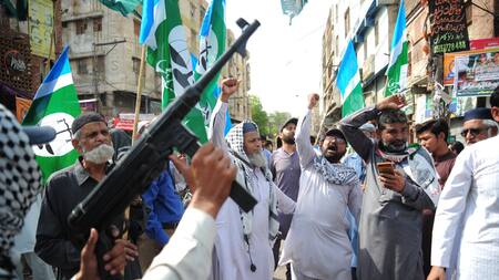 Protesta contra la India en Pakistán. Foto: EFE.