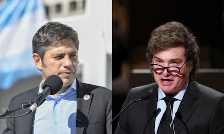 Axel Kicillof y Javier Milei enfrentados