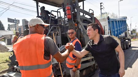 Leo Nardini visitó la obra de la Ruta Provincial N° 23