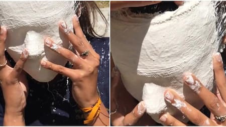 No se podía sacar el yeso de su cara. Foto: captura.