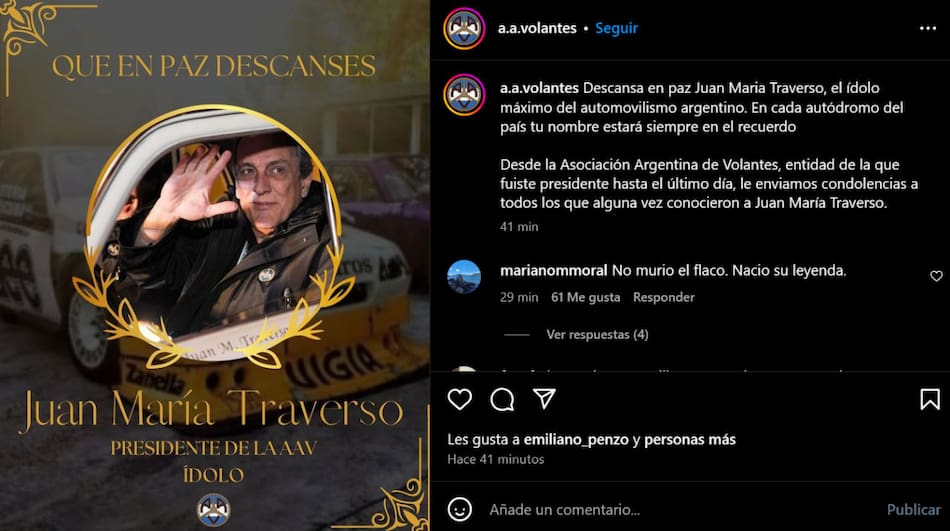 El comunicado de la Asociación Argentina de Volantes. Foto: captura.