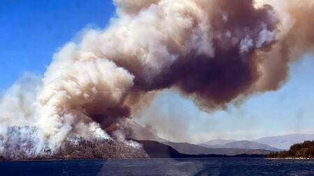 Incendios en el Parque Nacional Los Alerces, Chubut. Foto: Télam