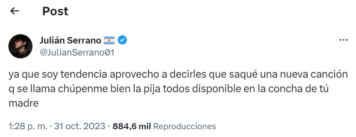 El enojo de Julián Serrano. Foto: Twitter.