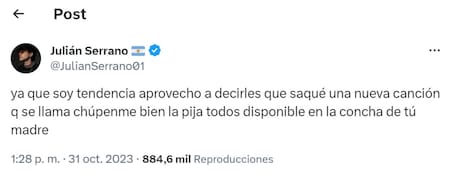 El enojo de Julián Serrano. Foto: Twitter.