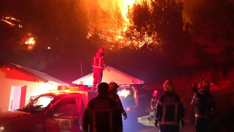 Incendio forestal en Chubut.