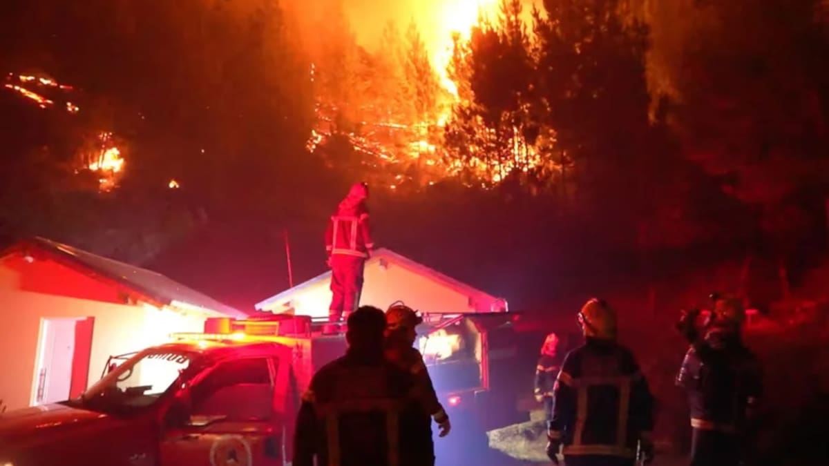 Incendio forestal en Chubut.