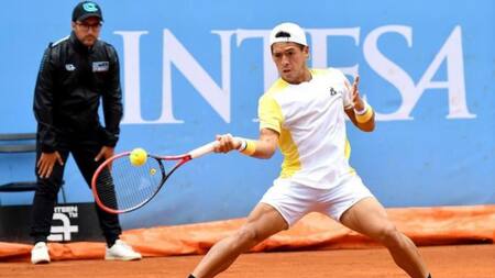 Sebastián Báez en el ATP de Lyon. Foto: NA.