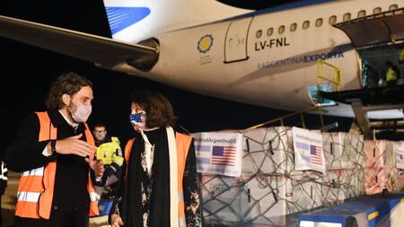 Llegada de vacunas de Moderna a la Argentina