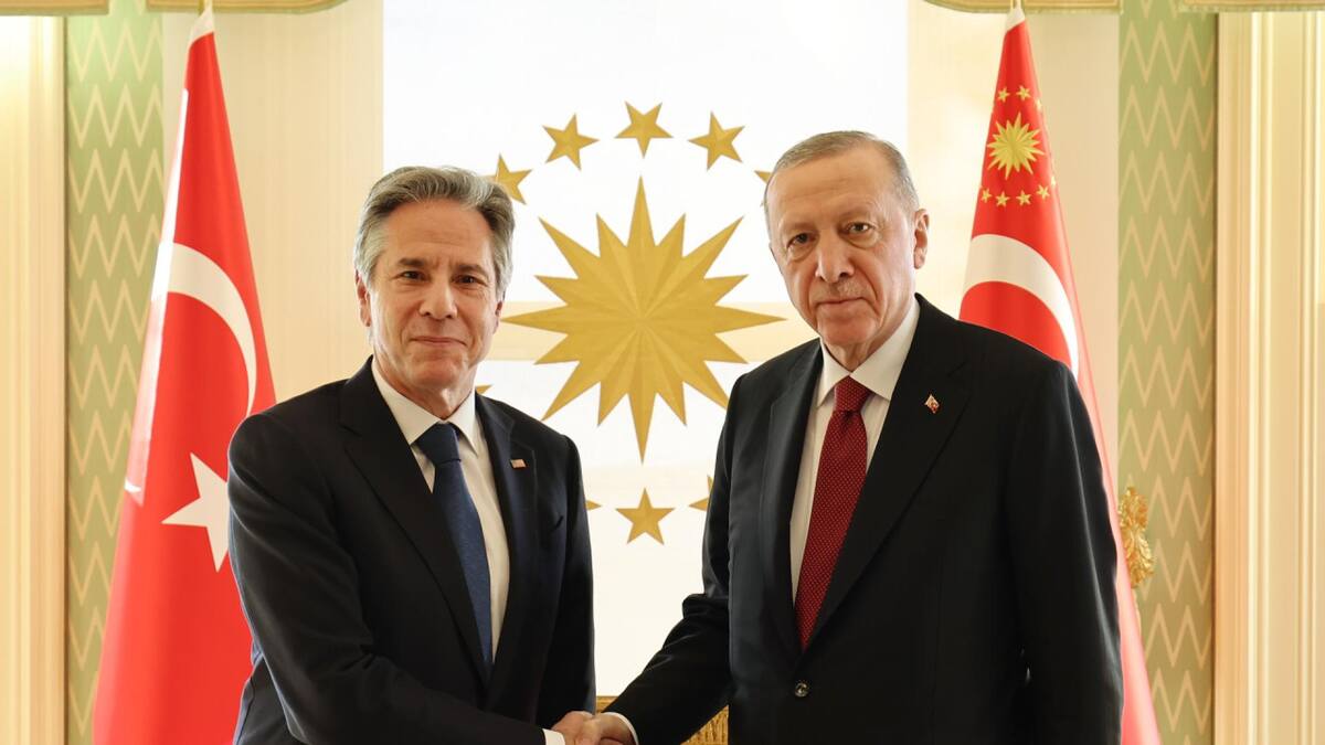Reunión de Blinken y Erdogan. Foto: EFE.