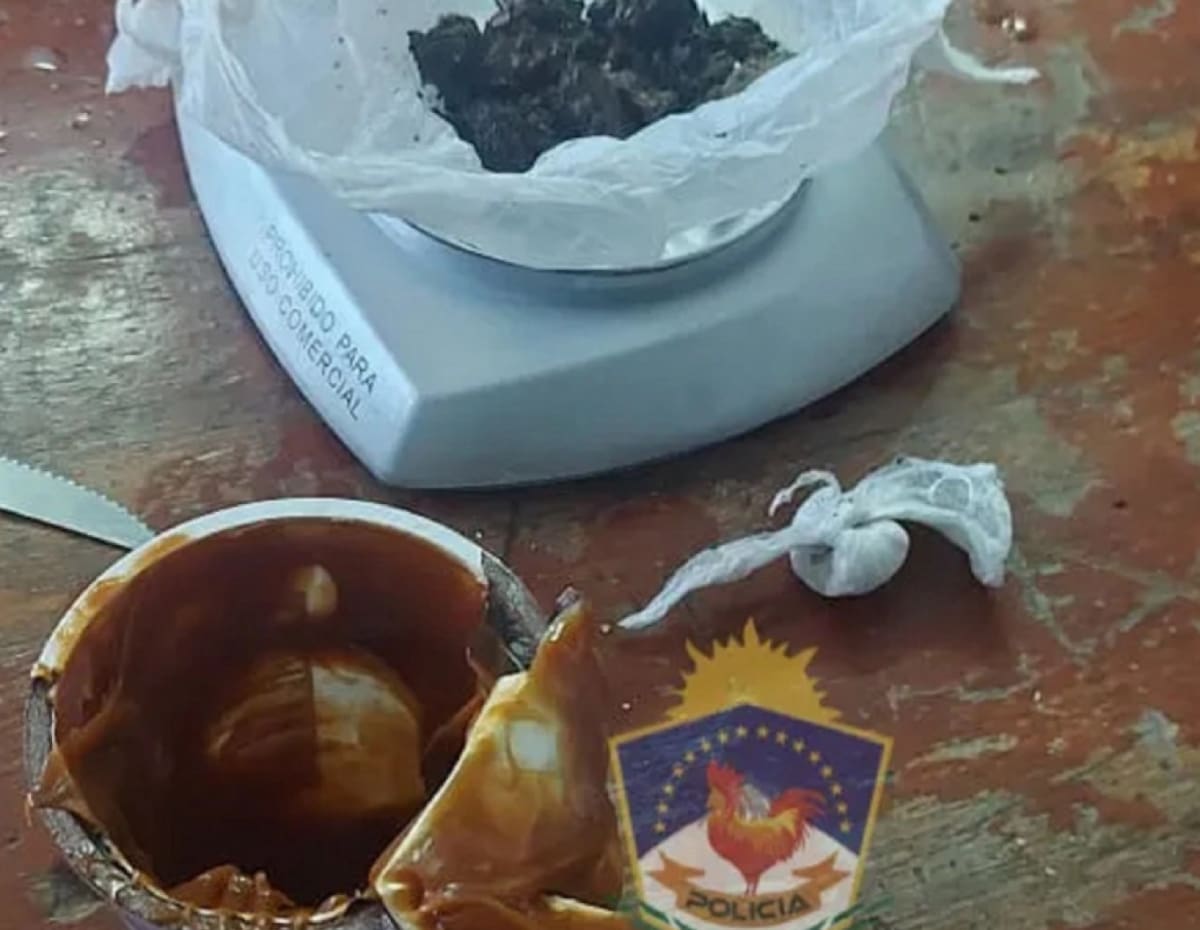43 gramos de marihuana prensada oculta en un pote de dulce de leche. Foto: Policía de Neuquén.