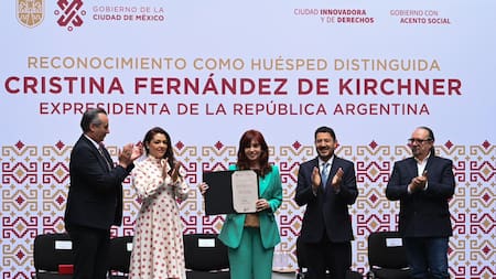 Cristina Kirchner fue reconocida como Huésped Distinguida de la Ciudad de México. Foto: prensa