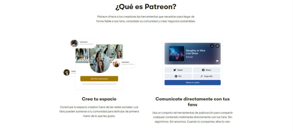 Patreon, la plataforma cuestionada por BBC. Foto: Captura de pantalla.