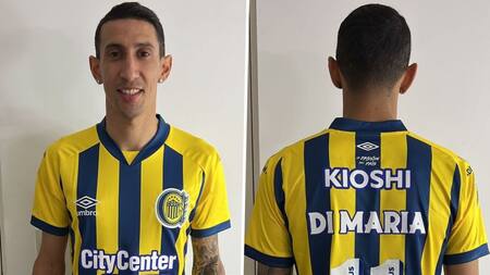 Ángel Di María con la camiseta de Rosario Central.