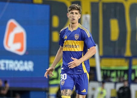 Tomás Belmonte, Boca vs Riestra. Foto: X @BocaJrsOficial