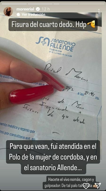 Receta en las historias de More Rial. Foto Instagram @moreerial.