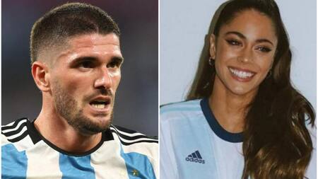 Rodrigo De Paul y Tini Stoessel. Fotos: Reuters-NA