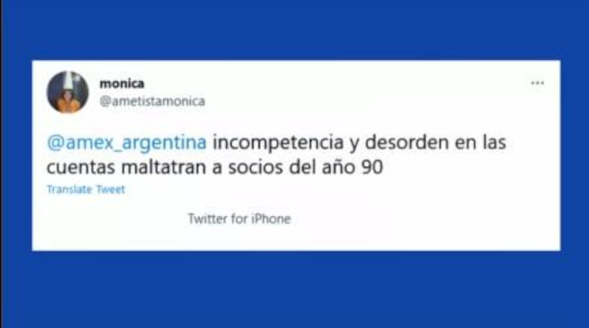 Quejas de usuarios por las tarjetas de American Express. Foto: Twitter.