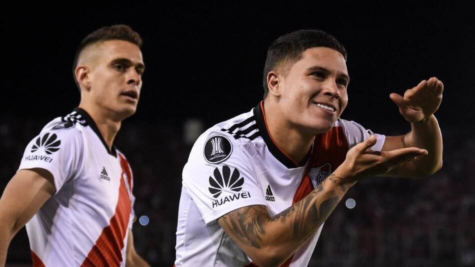 Festejo de Juan Fernando Quintero en Copa Libertadores - River
