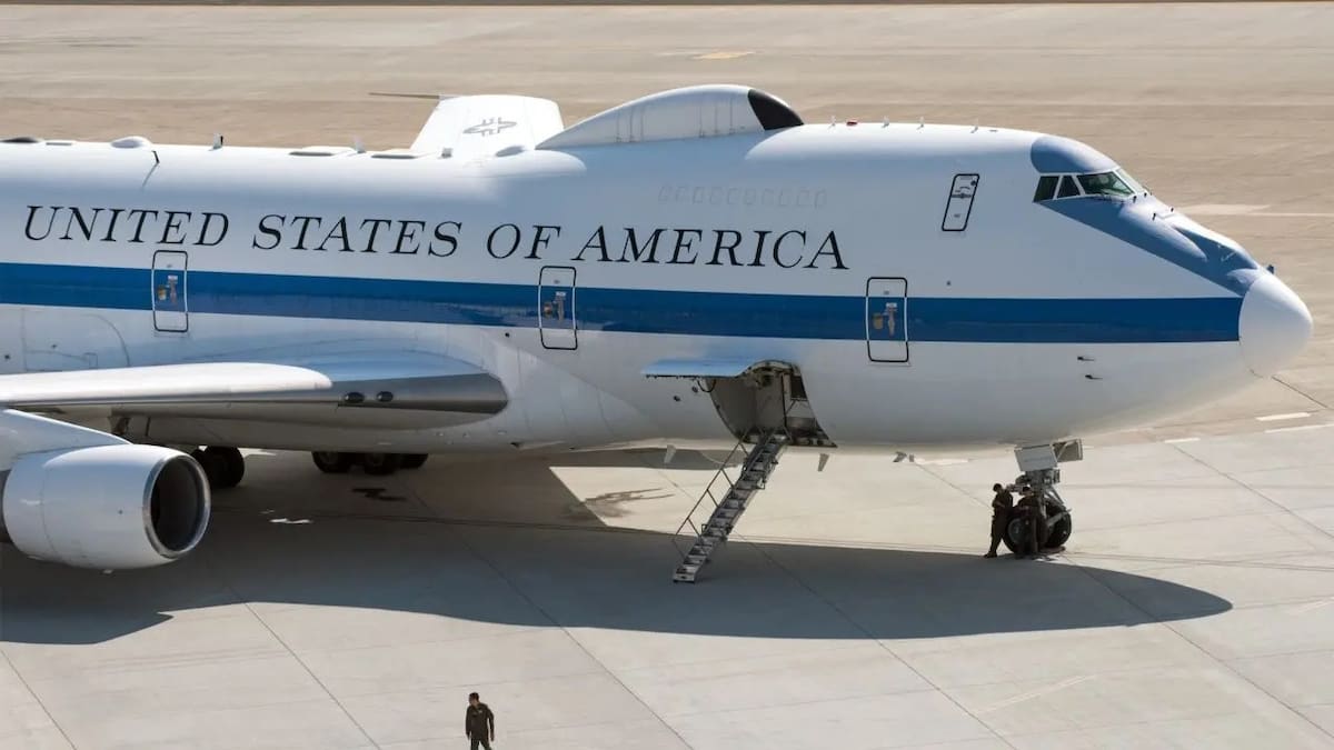 El Boeing E-4B tiene capacidad para 112 tripulantes. Foto: Reuters (U.S. Air Force)