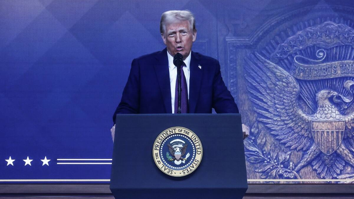 Donald Trump en el Foro de Davos. Foto: Reuters/Yves Herman