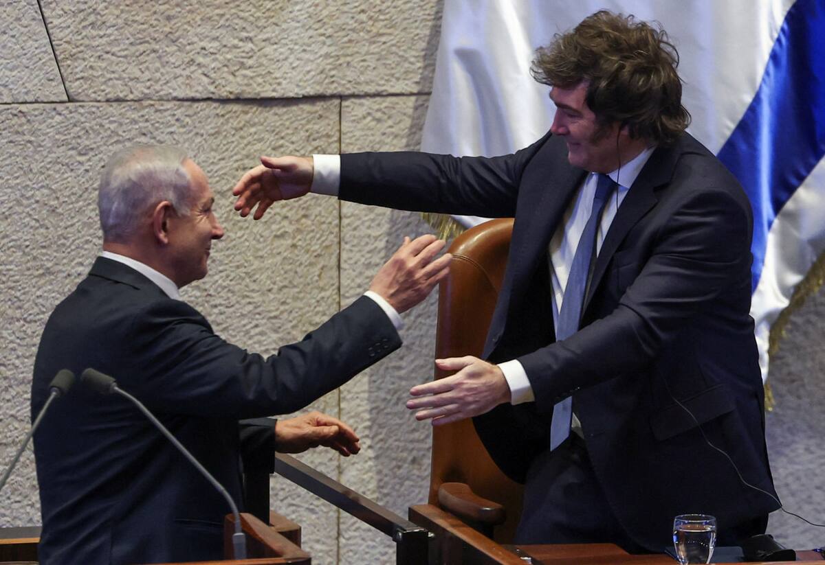 Javier Milei y Benjamín Netanyahu. Foto: REUTERS/Ronen Zvulun