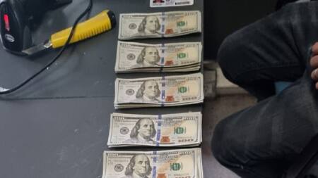 Dólares falsos. Foto: Aduana.