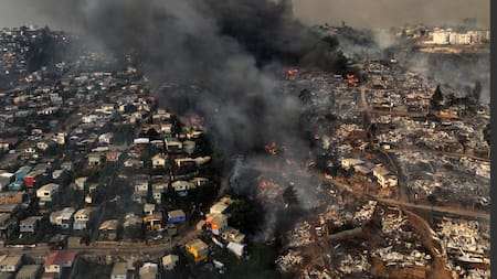 Incendios forestales en Chile. Foto: Télam