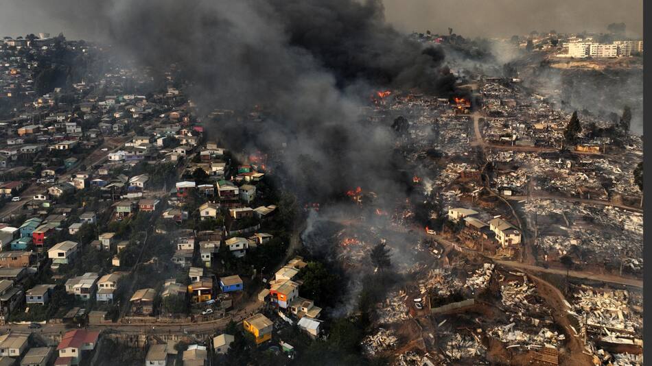 Incendios forestales en Chile. Foto: Télam