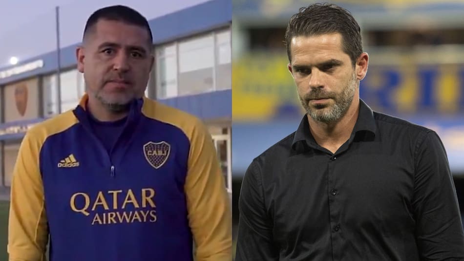 Juan Román Riquelme y Fernando Gago. Foto: NA.
