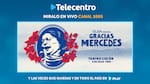 Telecentro transmitirá el homenaje “Gracias Mercedes” de Olga